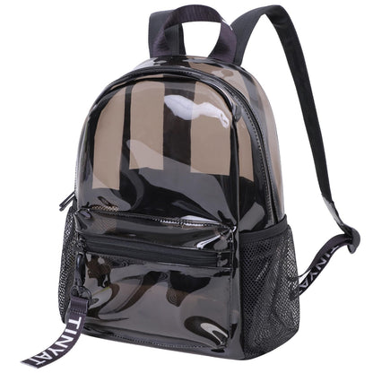 TINYAT Heavy Duty Transparent Clear backpack See Through Clear Bag PVC Backpack for Gym Concerts Sports Travel T9051