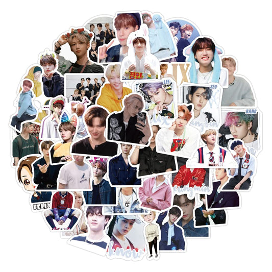 52pcs Stray Kids Kpop Stickers Pack for Girls，Funny Kpop Straykids Decals for Teens，Vinyl Waterproof SKZ Sticker for Laptop，Water Bottles，Hard Hat，Skateboard，Birthday Decorations Gifts for Kids/Adults