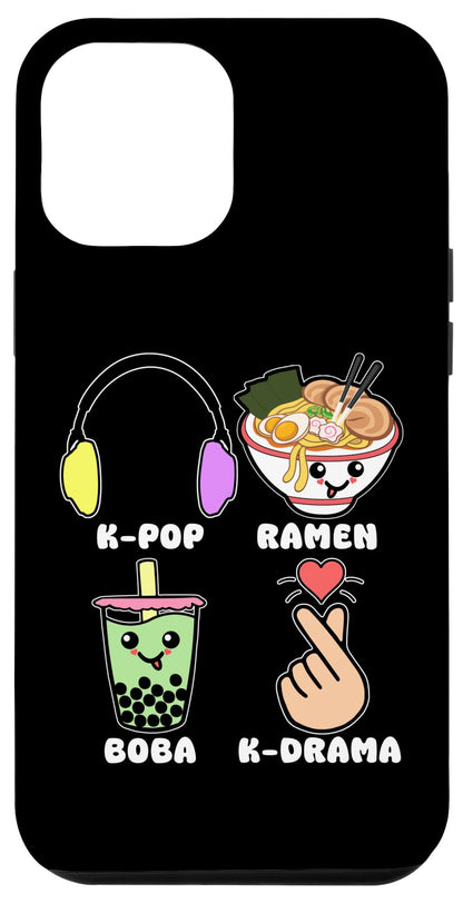 iPhone 12 Pro Max K-Pop Ramen Boba K-Drama Bubble Tea Korean Heart Cute Kawaii Case