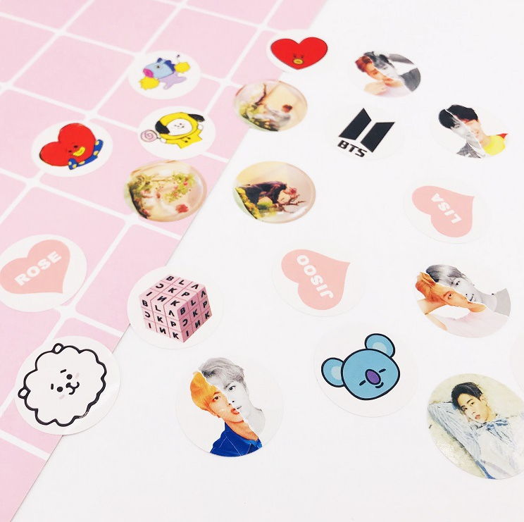 BTS Round Stickers for Bullet Journals and Photos