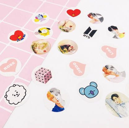 BTS Round Stickers for Bullet Journals and Photos