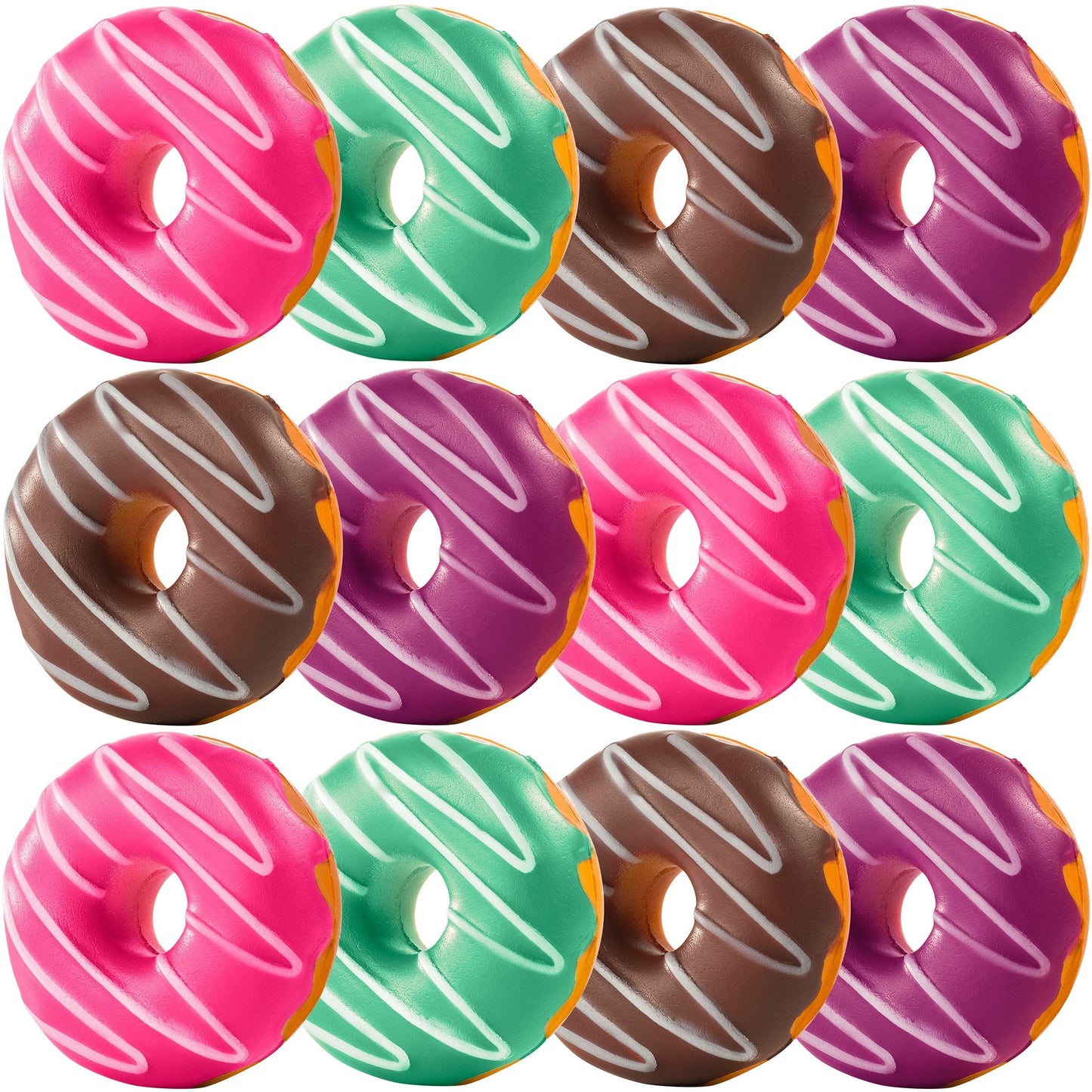 Squishy Donut Delights - 12 Pack Assorted Stress Relief Toys