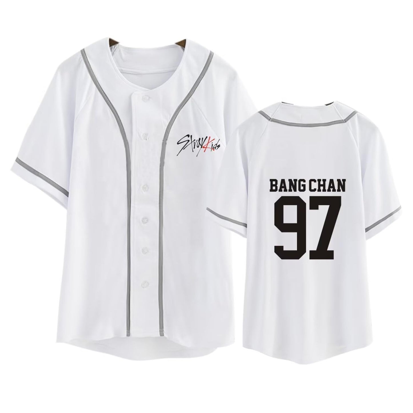 Aopostall Kpop StrayKids Baseball Jersey Hyunjin Jisung Changbin Support Tee for Men Women
