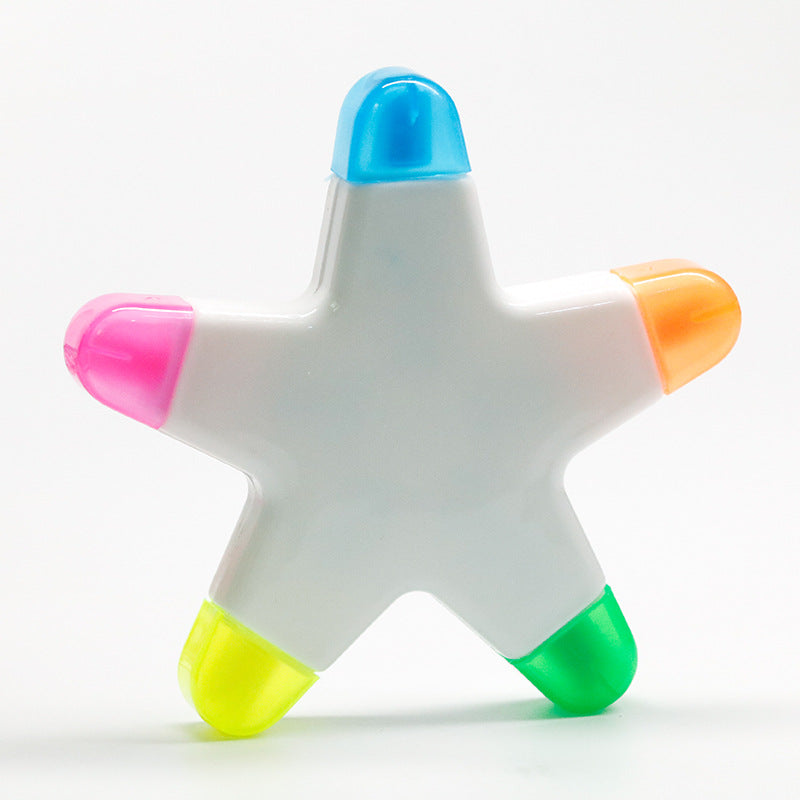 Star Shaped Highlighters - 5 Color Set for Students