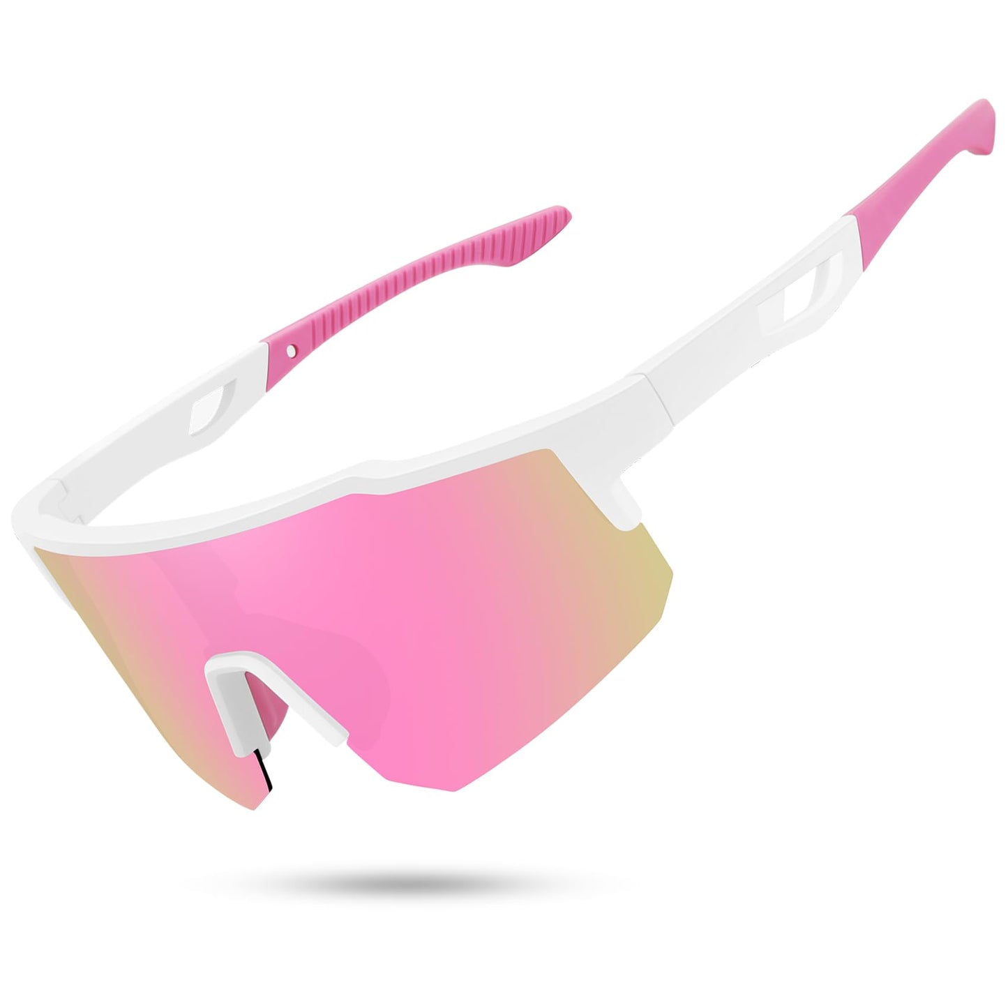 SPORTGLIDE Polarized UV Sunglasses - White Frame & Pink Lens