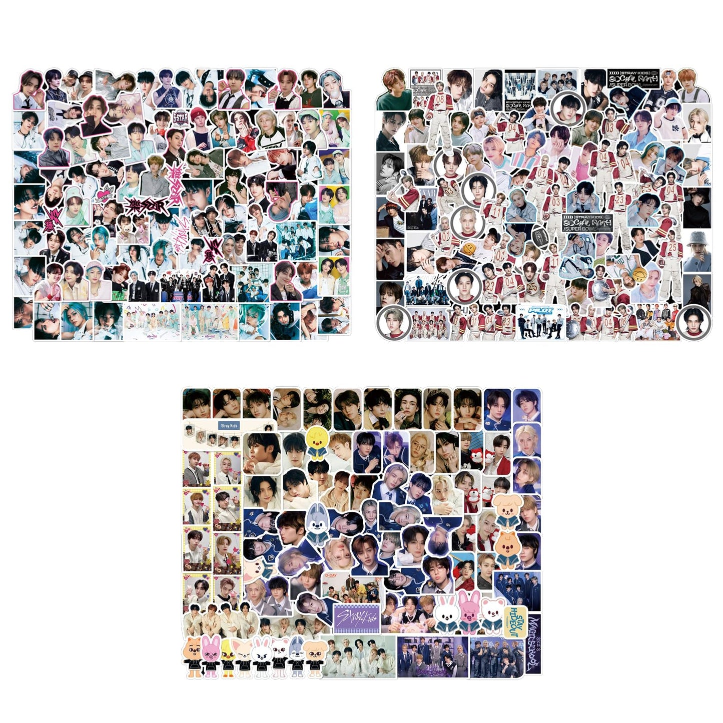 Hugrey Kpop Stray Kids 282 Pcs Stickers 樂-Star Vinyl Rock Star Luggage Laptop Stickers SKZ Stickers Pack for Phone Skzoo Stickers (GHBL008)