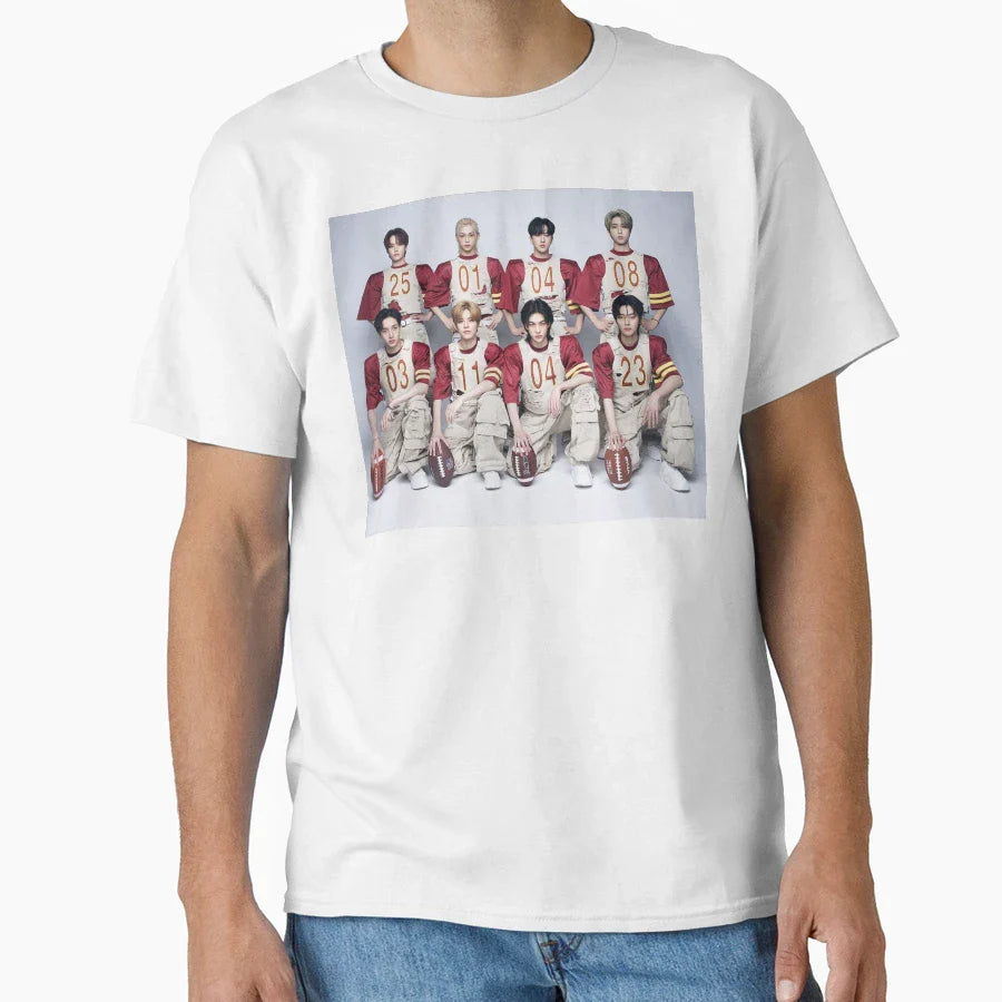 Stray Skz 2024 Red White Fluffy Kpop T-Shirt - Unique Graphic Unisex